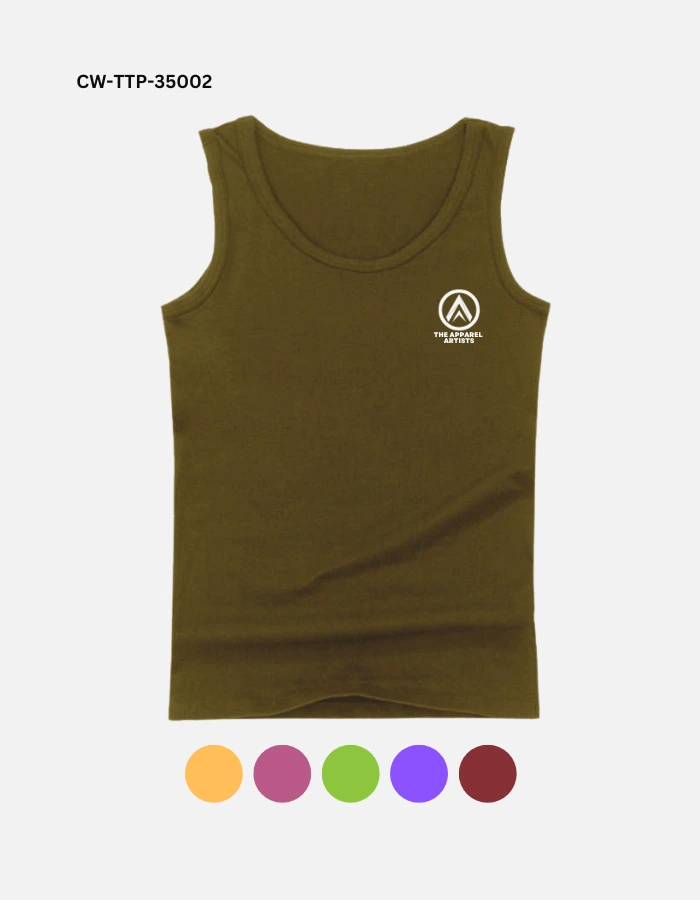 The Apparel Artist's Custom plain muscle tank top in green shade