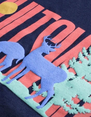 A close-up image showcasing the raised, textured effect of puff printing on fabric.