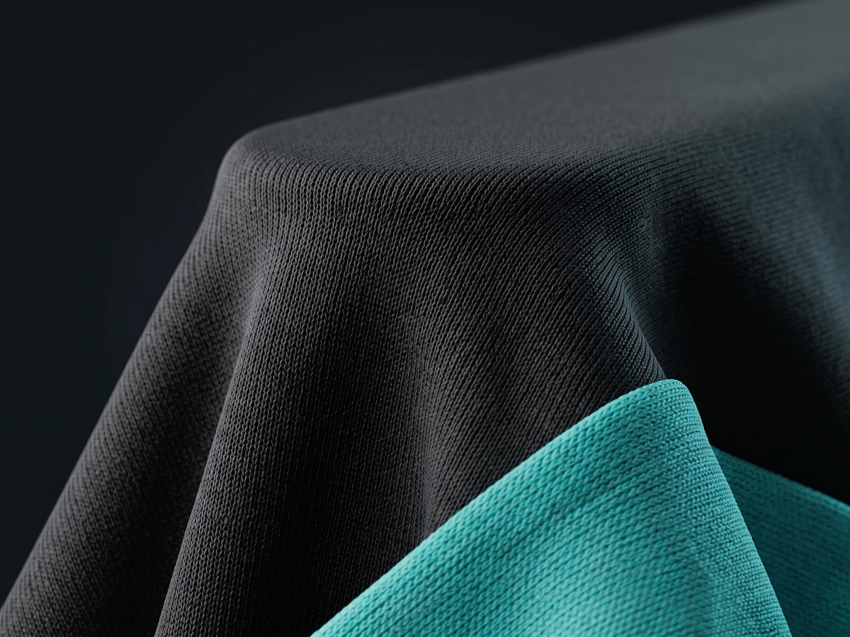 Macro of four-way stretch nylon-spandex fabric used for compression shorts