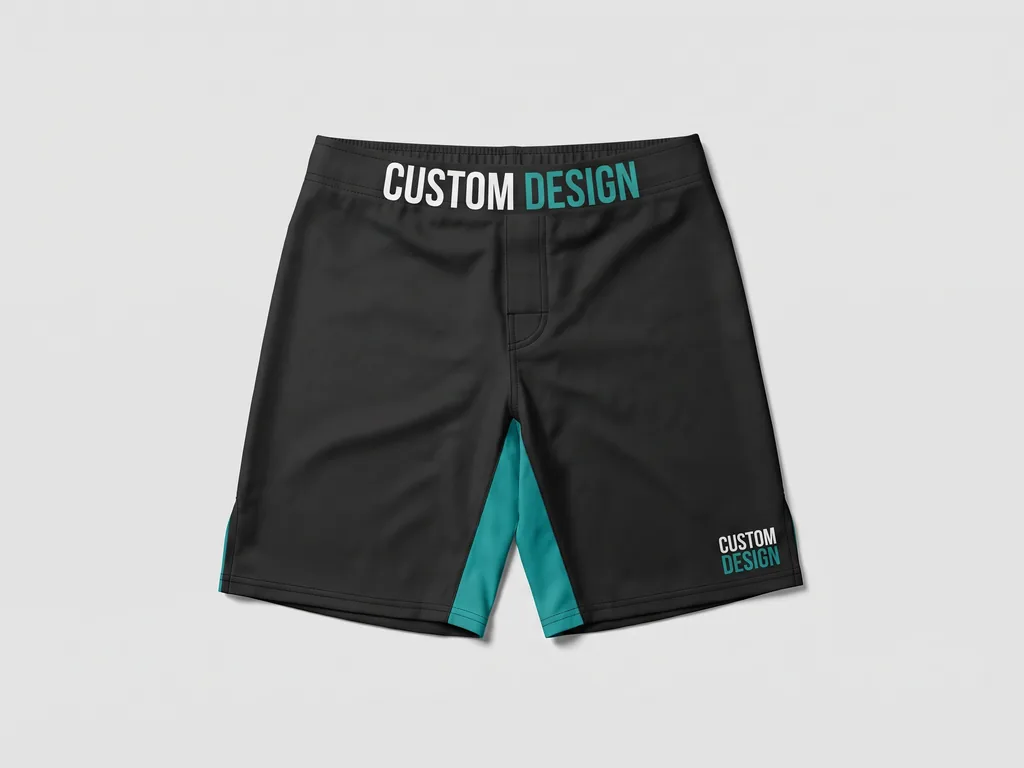 Custom grappling and no-gi shorts with a CUSTOM DESIGN waistband print and no pockets