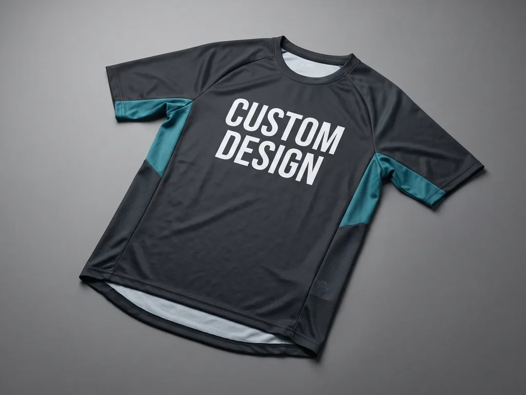Loose fit MTB and gravel cycling jersey with a CUSTOM DESIGN graphic and raglan sleeves